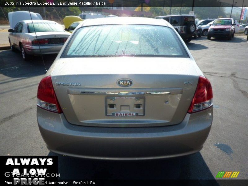 Sand Beige Metallic / Beige 2009 Kia Spectra EX Sedan