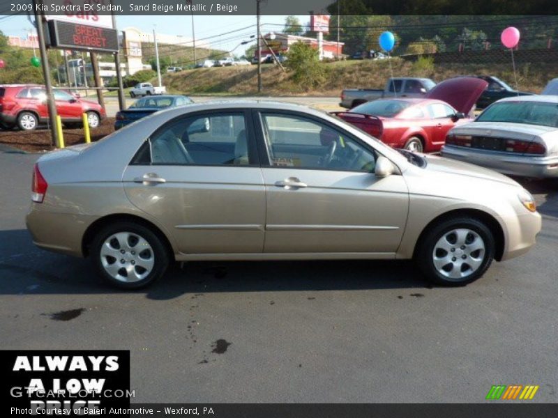 Sand Beige Metallic / Beige 2009 Kia Spectra EX Sedan