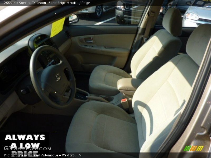 Sand Beige Metallic / Beige 2009 Kia Spectra EX Sedan