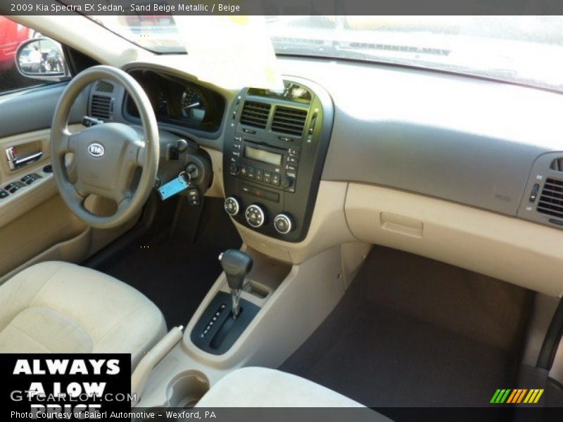 Sand Beige Metallic / Beige 2009 Kia Spectra EX Sedan