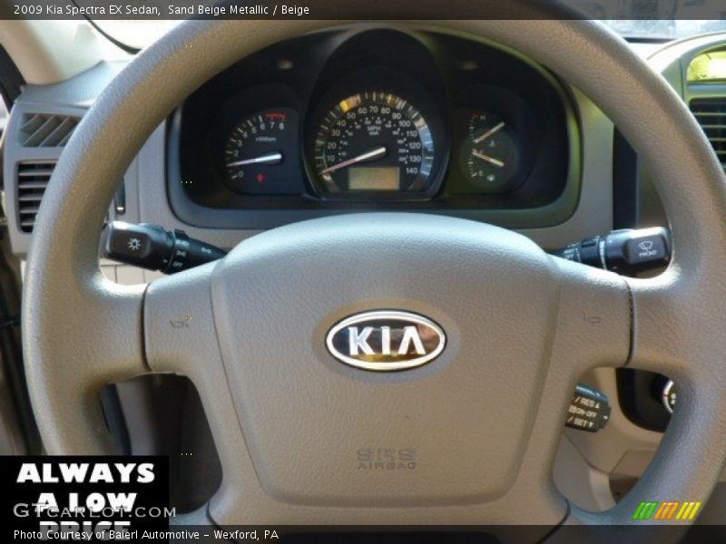Sand Beige Metallic / Beige 2009 Kia Spectra EX Sedan