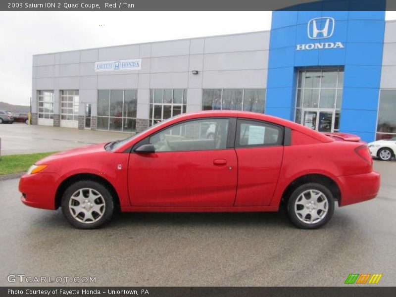 Red / Tan 2003 Saturn ION 2 Quad Coupe