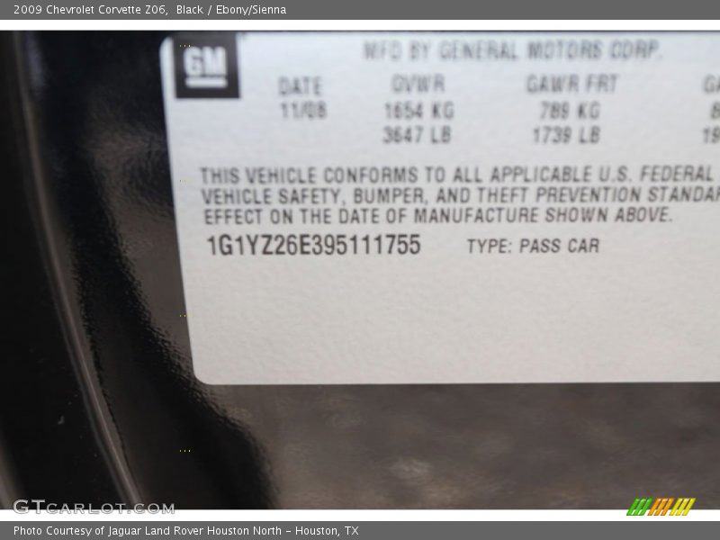 Black / Ebony/Sienna 2009 Chevrolet Corvette Z06