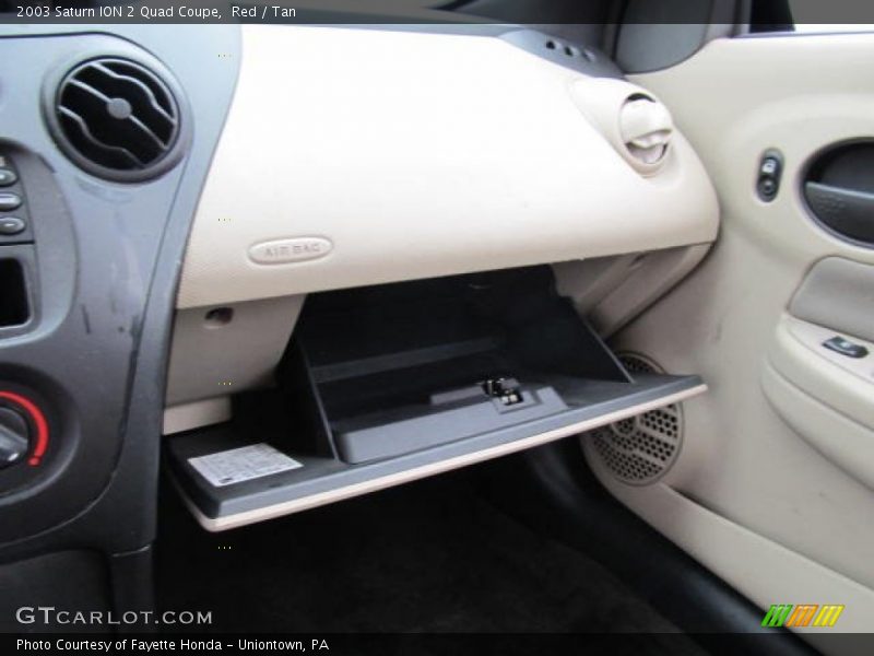 Red / Tan 2003 Saturn ION 2 Quad Coupe