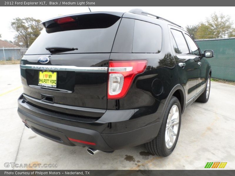 Black / Medium Light Stone 2012 Ford Explorer XLT