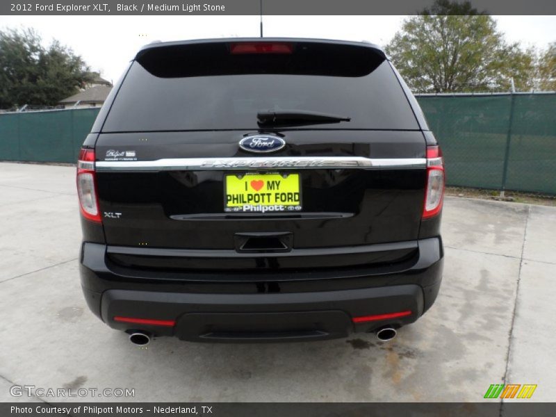 Black / Medium Light Stone 2012 Ford Explorer XLT