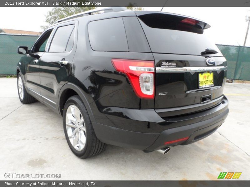 Black / Medium Light Stone 2012 Ford Explorer XLT