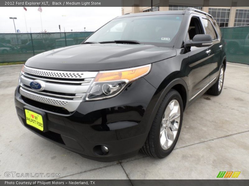 Black / Medium Light Stone 2012 Ford Explorer XLT