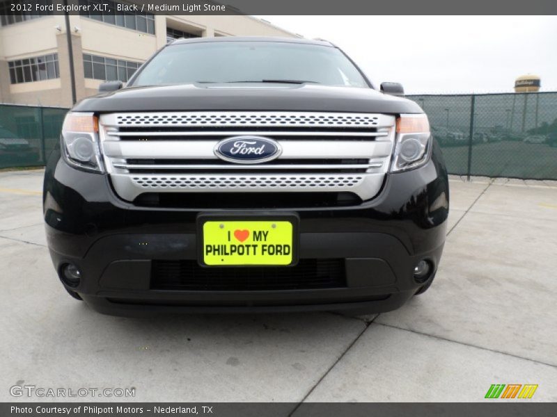 Black / Medium Light Stone 2012 Ford Explorer XLT