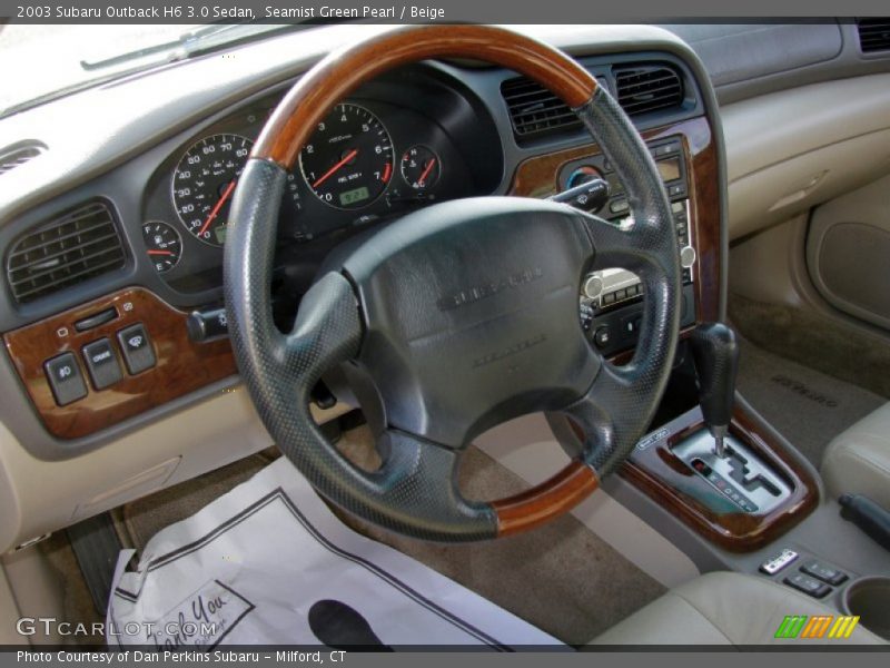 Seamist Green Pearl / Beige 2003 Subaru Outback H6 3.0 Sedan