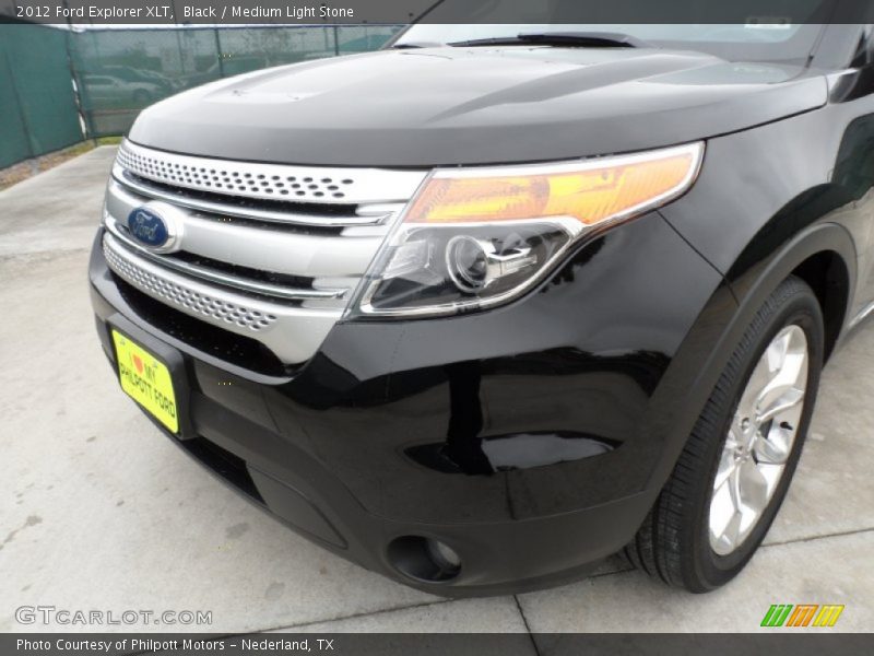 Black / Medium Light Stone 2012 Ford Explorer XLT