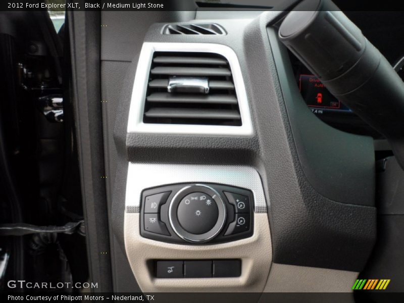 Black / Medium Light Stone 2012 Ford Explorer XLT