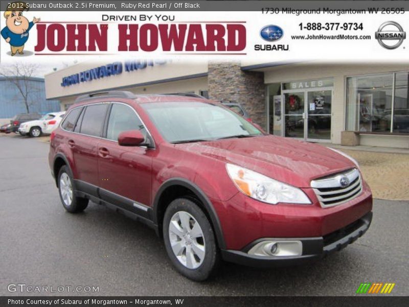 Ruby Red Pearl / Off Black 2012 Subaru Outback 2.5i Premium