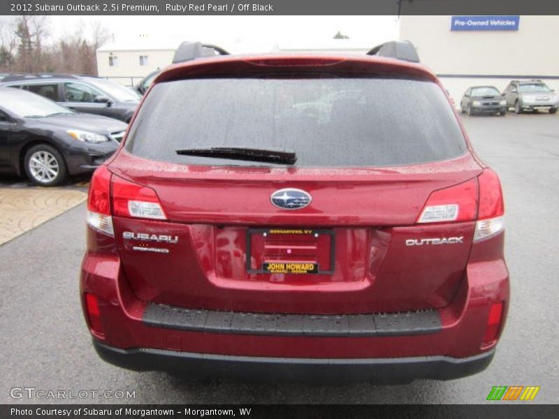 Ruby Red Pearl / Off Black 2012 Subaru Outback 2.5i Premium