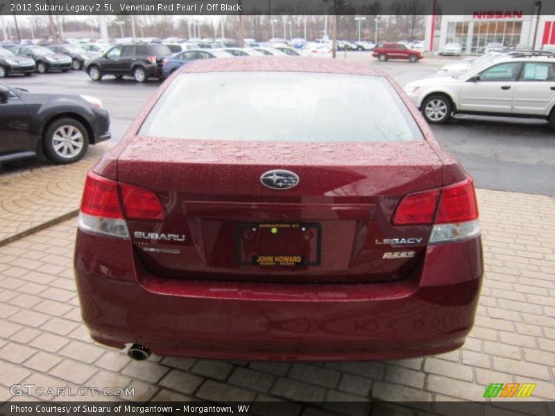 Venetian Red Pearl / Off Black 2012 Subaru Legacy 2.5i