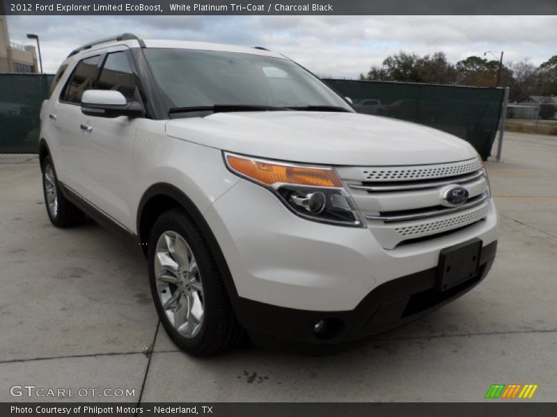 White Platinum Tri-Coat / Charcoal Black 2012 Ford Explorer Limited EcoBoost