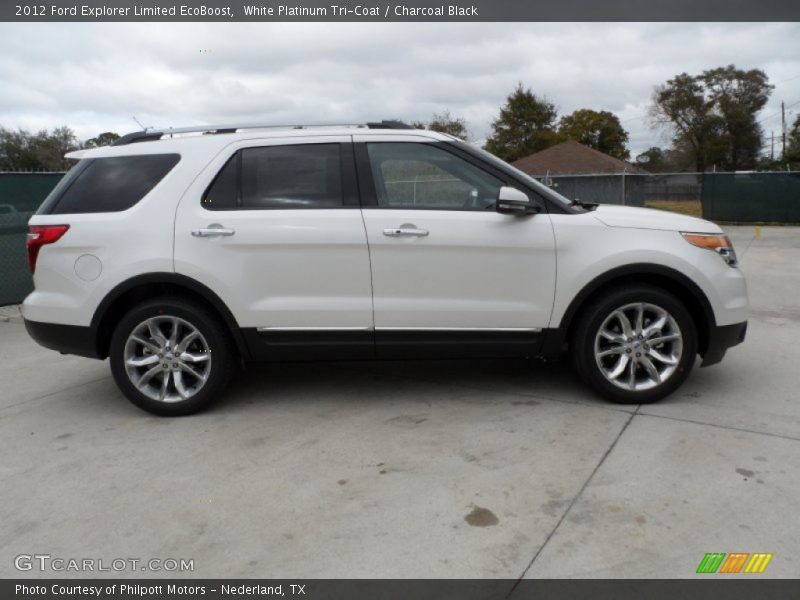 White Platinum Tri-Coat / Charcoal Black 2012 Ford Explorer Limited EcoBoost
