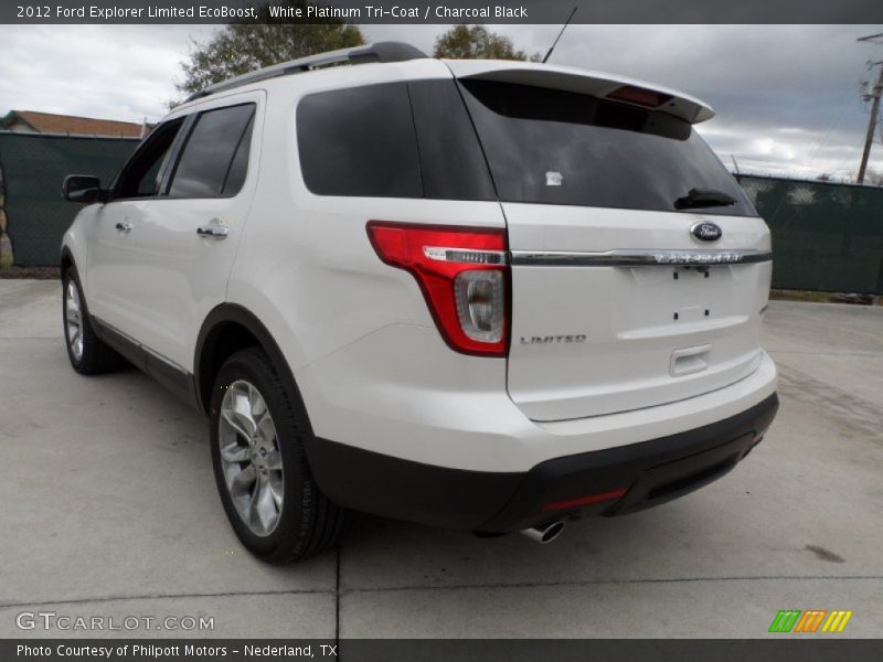 White Platinum Tri-Coat / Charcoal Black 2012 Ford Explorer Limited EcoBoost