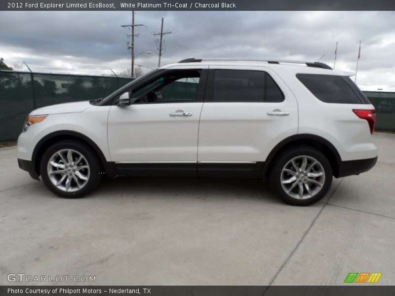 White Platinum Tri-Coat / Charcoal Black 2012 Ford Explorer Limited EcoBoost