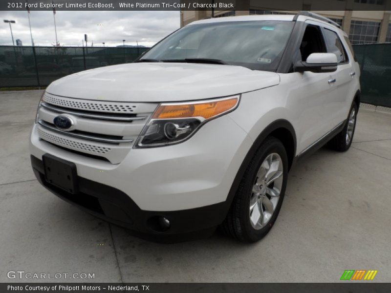 White Platinum Tri-Coat / Charcoal Black 2012 Ford Explorer Limited EcoBoost