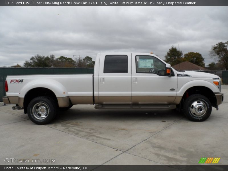  2012 F350 Super Duty King Ranch Crew Cab 4x4 Dually White Platinum Metallic Tri-Coat