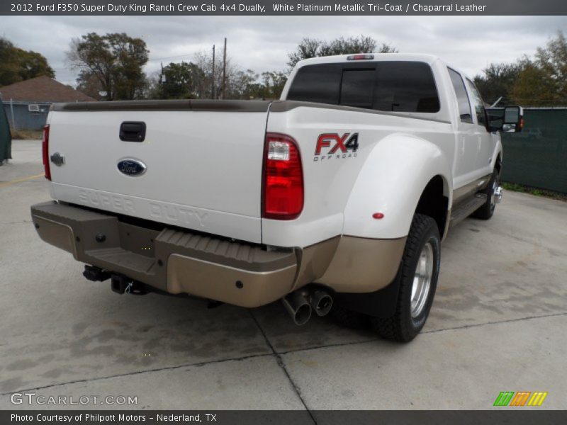 White Platinum Metallic Tri-Coat / Chaparral Leather 2012 Ford F350 Super Duty King Ranch Crew Cab 4x4 Dually
