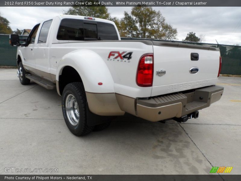  2012 F350 Super Duty King Ranch Crew Cab 4x4 Dually White Platinum Metallic Tri-Coat