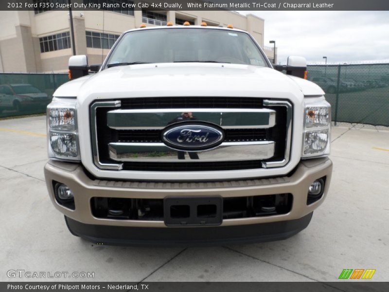 White Platinum Metallic Tri-Coat / Chaparral Leather 2012 Ford F350 Super Duty King Ranch Crew Cab 4x4 Dually