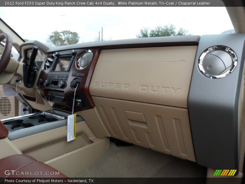 White Platinum Metallic Tri-Coat / Chaparral Leather 2012 Ford F350 Super Duty King Ranch Crew Cab 4x4 Dually