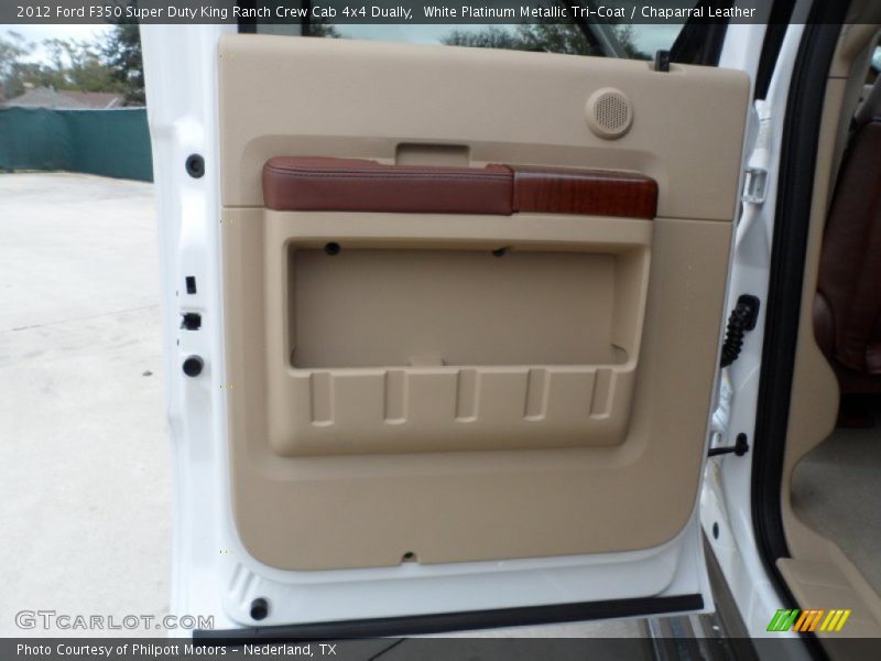 White Platinum Metallic Tri-Coat / Chaparral Leather 2012 Ford F350 Super Duty King Ranch Crew Cab 4x4 Dually