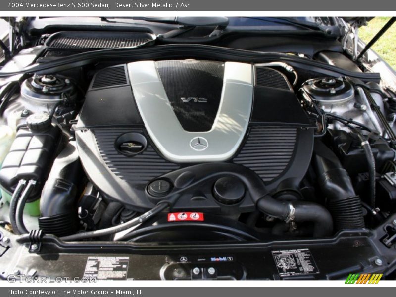  2004 S 600 Sedan Engine - 5.5 Liter Twin-Turbocharged SOHC 36-Valve V12