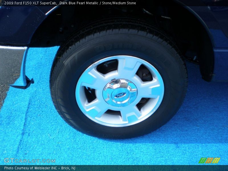 Dark Blue Pearl Metallic / Stone/Medium Stone 2009 Ford F150 XLT SuperCab