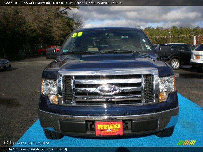Dark Blue Pearl Metallic / Stone/Medium Stone 2009 Ford F150 XLT SuperCab