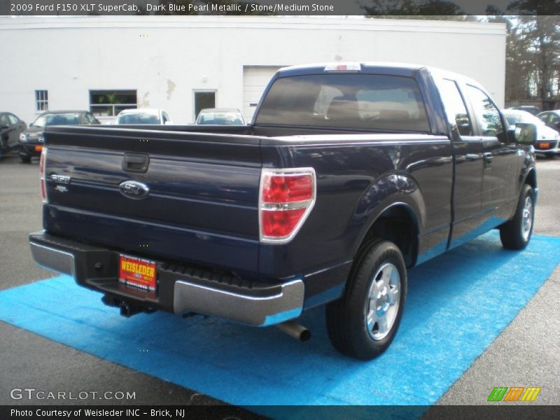 Dark Blue Pearl Metallic / Stone/Medium Stone 2009 Ford F150 XLT SuperCab