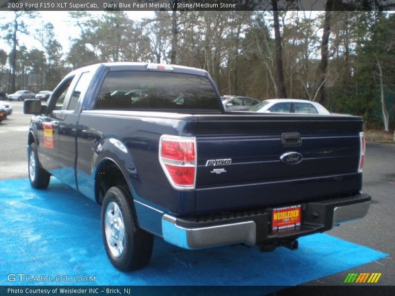 Dark Blue Pearl Metallic / Stone/Medium Stone 2009 Ford F150 XLT SuperCab