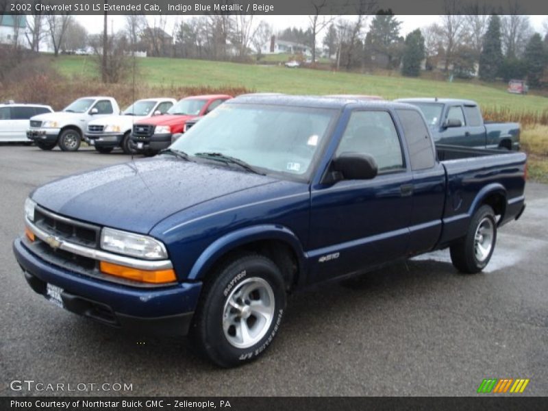 Indigo Blue Metallic / Beige 2002 Chevrolet S10 LS Extended Cab