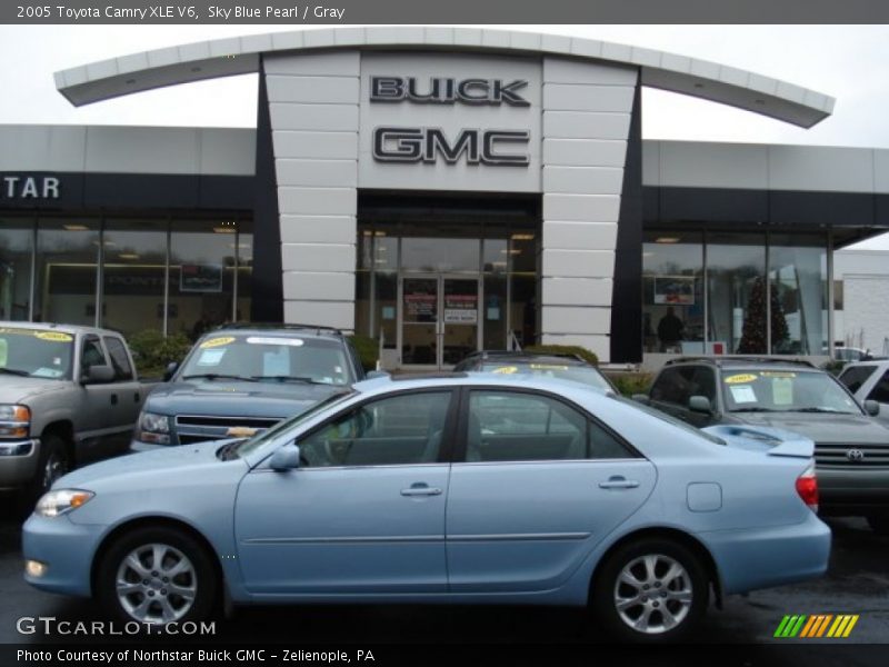 Sky Blue Pearl / Gray 2005 Toyota Camry XLE V6