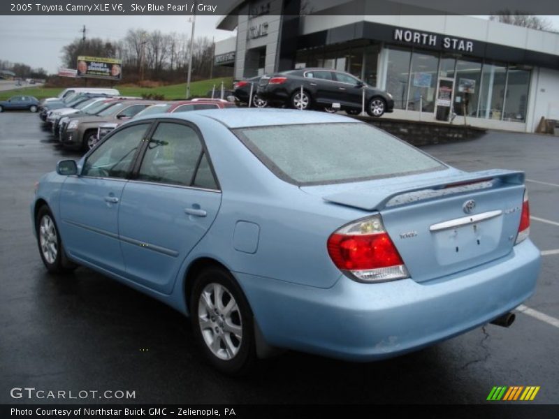 Sky Blue Pearl / Gray 2005 Toyota Camry XLE V6