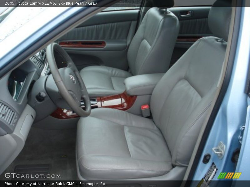 Sky Blue Pearl / Gray 2005 Toyota Camry XLE V6