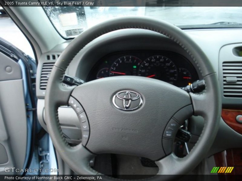 Sky Blue Pearl / Gray 2005 Toyota Camry XLE V6