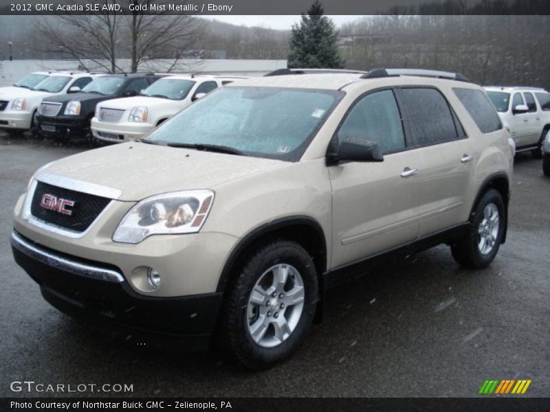 Gold Mist Metallic / Ebony 2012 GMC Acadia SLE AWD