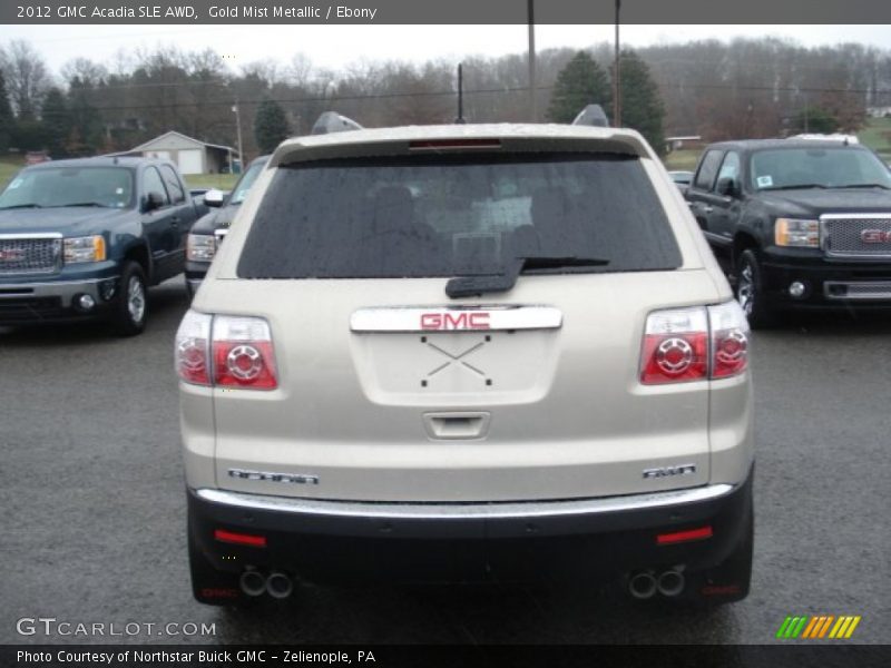 Gold Mist Metallic / Ebony 2012 GMC Acadia SLE AWD