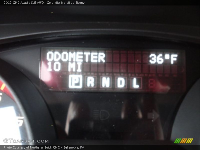Gold Mist Metallic / Ebony 2012 GMC Acadia SLE AWD