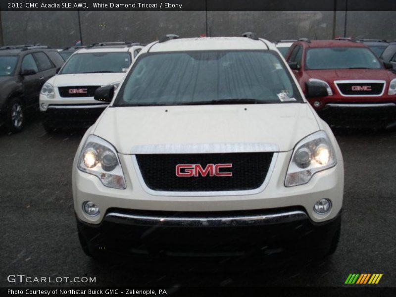 White Diamond Tricoat / Ebony 2012 GMC Acadia SLE AWD