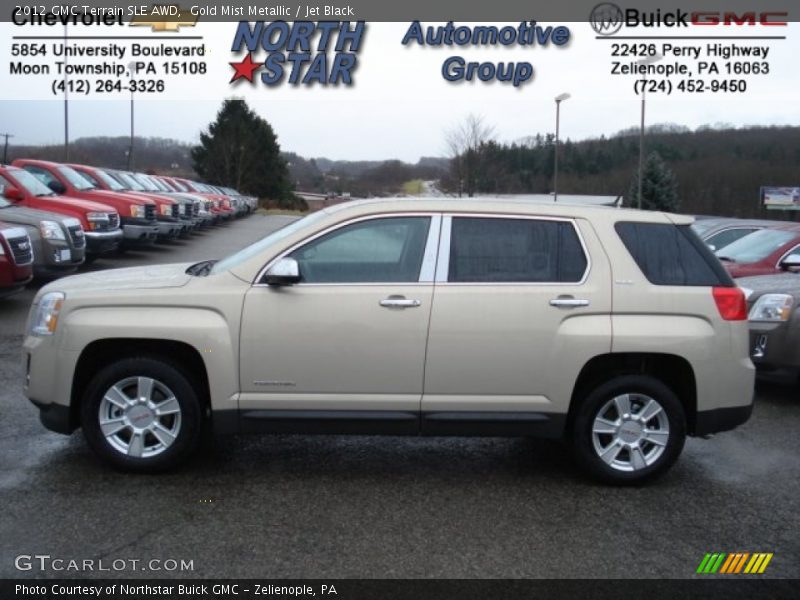Gold Mist Metallic / Jet Black 2012 GMC Terrain SLE AWD