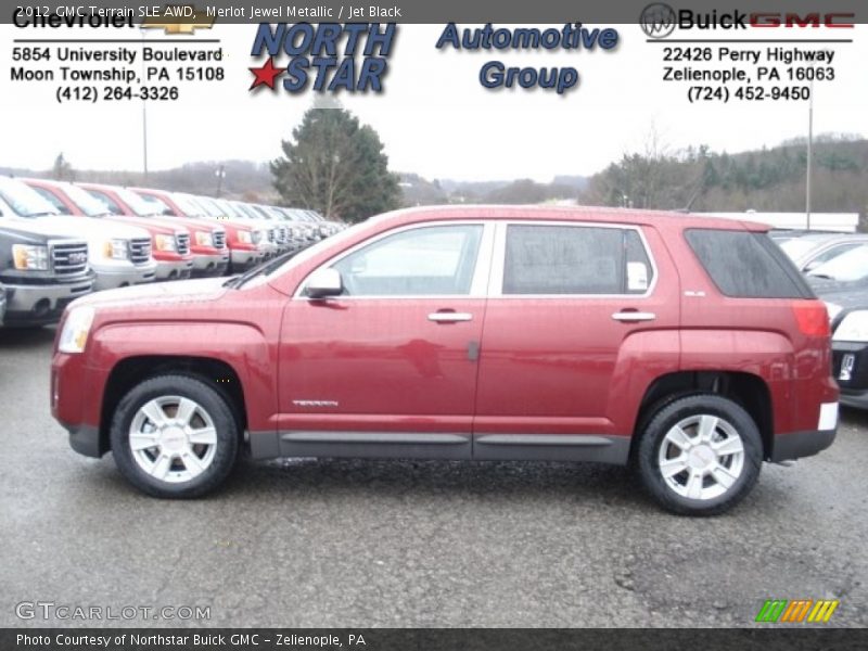Merlot Jewel Metallic / Jet Black 2012 GMC Terrain SLE AWD
