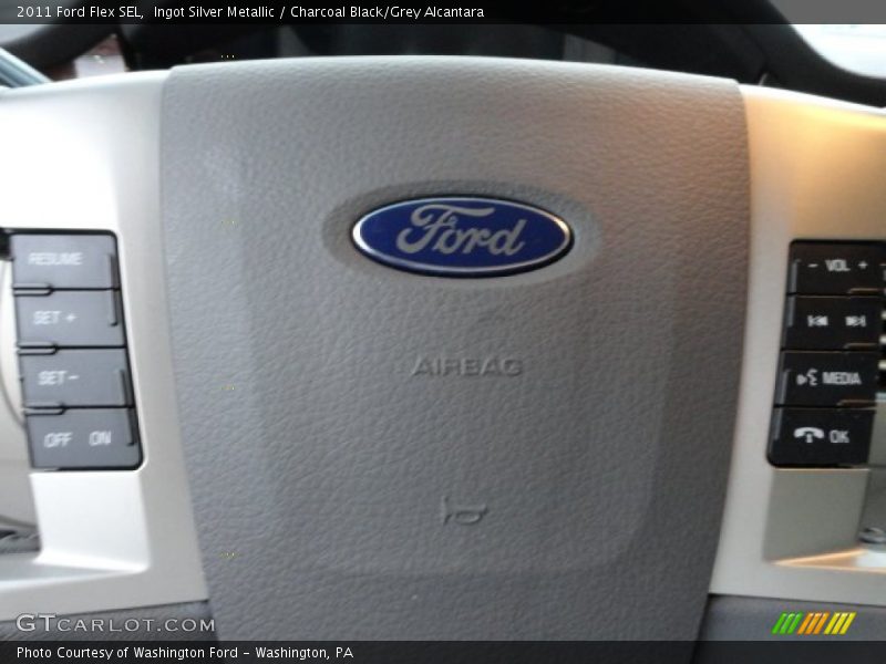 Ingot Silver Metallic / Charcoal Black/Grey Alcantara 2011 Ford Flex SEL