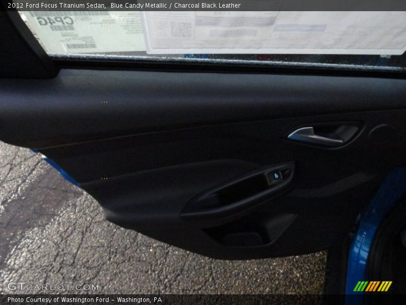 Blue Candy Metallic / Charcoal Black Leather 2012 Ford Focus Titanium Sedan
