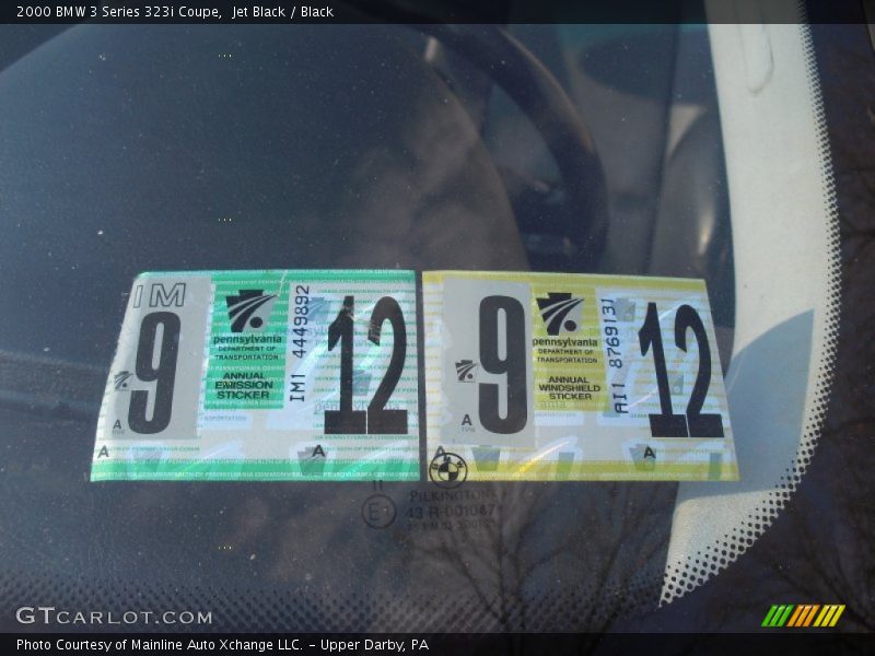 Jet Black / Black 2000 BMW 3 Series 323i Coupe
