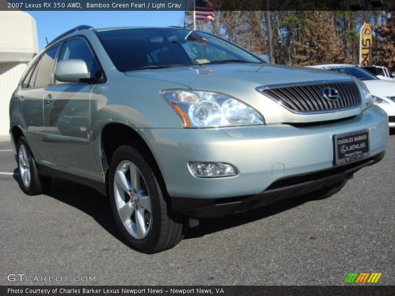Bamboo Green Pearl / Light Gray 2007 Lexus RX 350 AWD